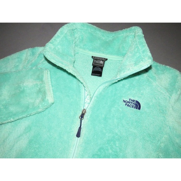 The North Face Light Green Zip-Up Fuzzy Fleece Jacket Women's Medium - Picture 1 of 8